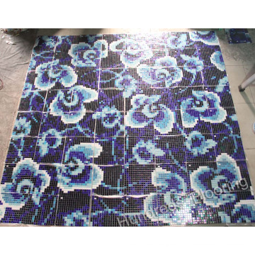 Blumenmuster Glas Mosaik Muster Wandfliese (HMP719)